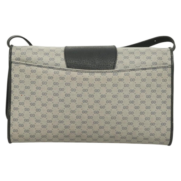 GUCCI Micro GG Supreme Shoulder Bag PVC Navy Gold 89 02 050 Auth BA3432