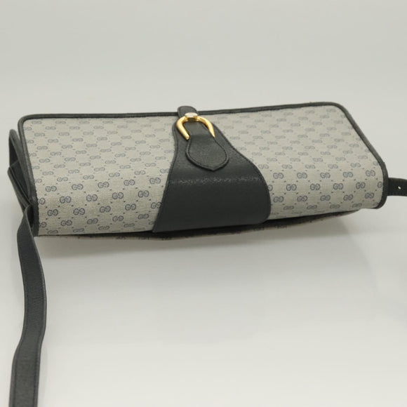 GUCCI Micro GG Supreme Shoulder Bag PVC Navy Gold 89 02 050 Auth BA3432