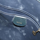 GUCCI Bamboo Hand Bag Leather 2way Navy Gold 001 3444 1638 Auth BA3439-17