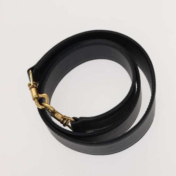 GUCCI Bamboo Hand Bag Leather 2way Navy Gold 001 3444 1638 Auth BA3439