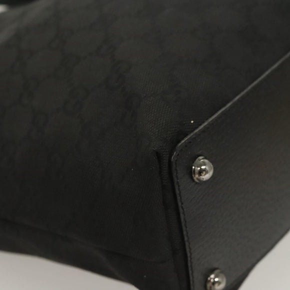 GUCCI GG Canvas Tote Bag Black 120840 Auth BA3441