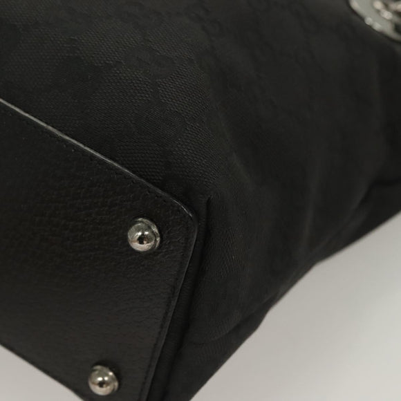 GUCCI GG Canvas Tote Bag Black 120840 Auth BA3441