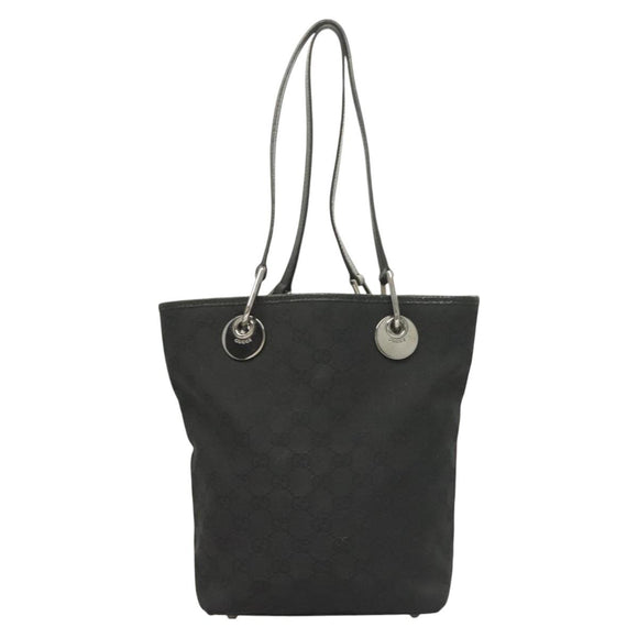 GUCCI GG Canvas Tote Bag Black 120840 Auth BA3441