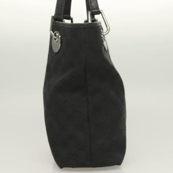 GUCCI GG Canvas Tote Bag Black 120840 Auth BA3441