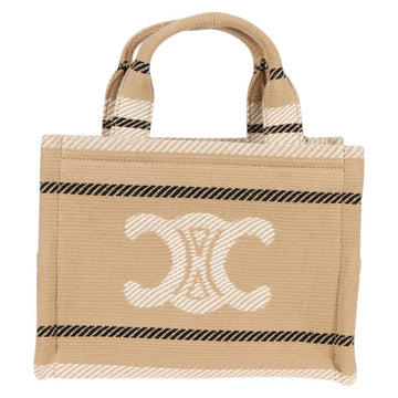 CELINE Triomphe Small Cabas Tice Tote Bag Canvas Beige Gold Auth BA3442SM - 0