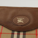 Burberrys Nova Check Document case Clutch Bag Canvas Beige Auth BA3443-9