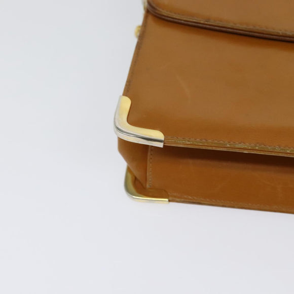 Christian Dior Shoulder Bag Leather Beige Gold Auth BA3445