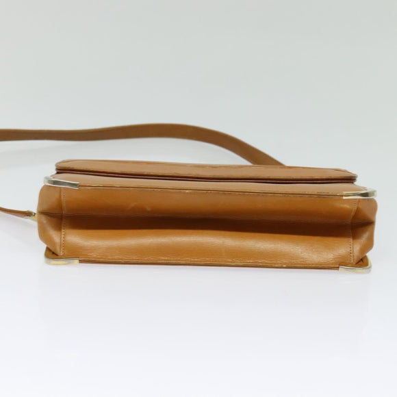 Christian Dior Shoulder Bag Leather Beige Gold Auth BA3445
