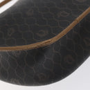 Christian Dior Honeycomb Canvas Shoulder Bag PVC Leather Black Gold Auth BA3446-13