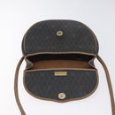 Christian Dior Honeycomb Canvas Shoulder Bag PVC Leather Black Gold Auth BA3446-14