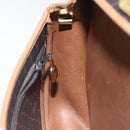 Christian Dior Honeycomb Canvas Shoulder Bag PVC Leather Black Gold Auth BA3446-18