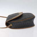 Christian Dior Honeycomb Canvas Shoulder Bag PVC Leather Black Gold Auth BA3446-5