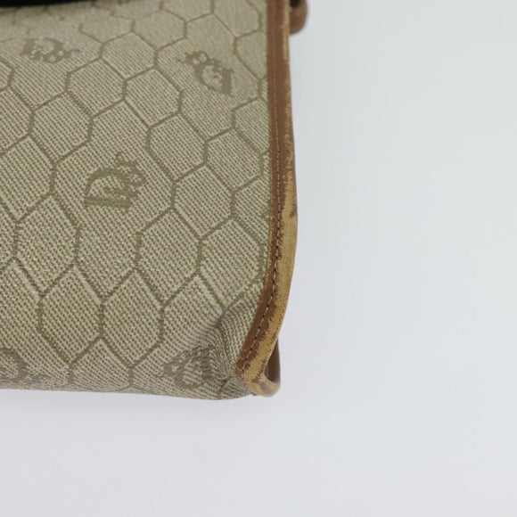 Christian Dior Honeycomb Canvas Shoulder Bag PVC Beige Auth BA3448