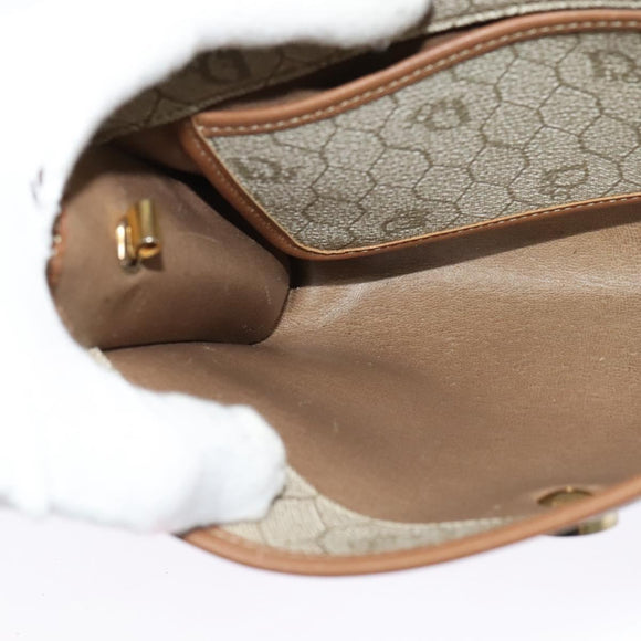 Christian Dior Honeycomb Canvas Umhängetasche PVC Beige Auth BA3448