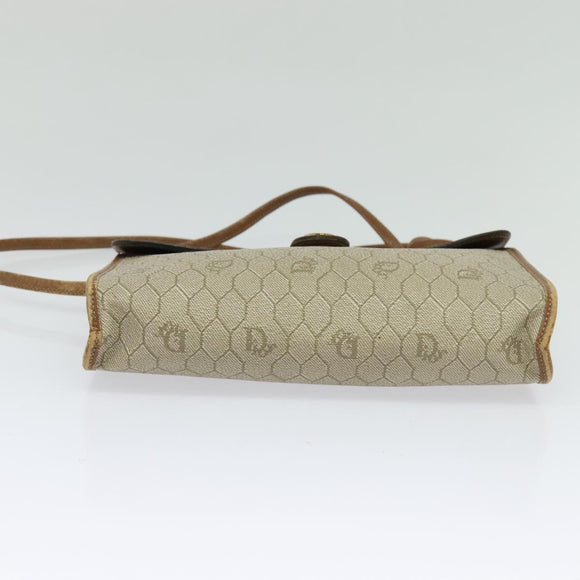 Christian Dior Honeycomb Canvas Umhängetasche PVC Beige Auth BA3448
