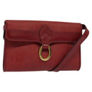 Christian Dior Trotter Canvas Shoulder Bag Red Gold Auth BA3450-1