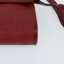 Christian Dior Trotter Canvas Shoulder Bag Red Gold Auth BA3450-14