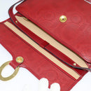 Christian Dior Trotter Canvas Shoulder Bag Red Gold Auth BA3450-10