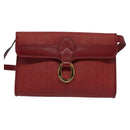 Christian Dior Trotter Canvas Shoulder Bag Red Gold Auth BA3450-13