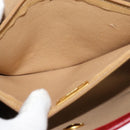 Christian Dior Trotter Canvas Shoulder Bag Red Gold Auth BA3450-12