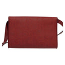 Christian Dior Trotter Canvas Shoulder Bag Red Gold Auth BA3450-2