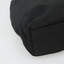 Christian Dior Maris Pearl Hand Bag Nylon Black Silver Auth BA3451-15