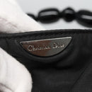 Christian Dior Maris Pearl Hand Bag Nylon Black Silver Auth BA3451-9