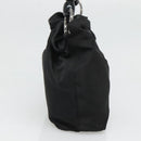 Christian Dior Maris Pearl Hand Bag Nylon Black Silver Auth BA3451-3