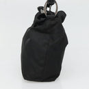 Christian Dior Maris Pearl Hand Bag Nylon Black Silver Auth BA3451-4