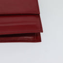 Christian Dior Chain Shoulder Bag Leather Red Gold Auth BA3452-11