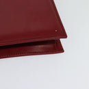 Christian Dior Chain Shoulder Bag Leather Red Gold Auth BA3452-13