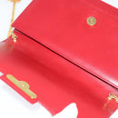 Christian Dior Chain Shoulder Bag Leather Red Gold Auth BA3452-15