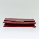 Christian Dior Chain Shoulder Bag Leather Red Gold Auth BA3452-9