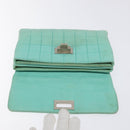 CHANEL Choco Bar Clutch Bag Lamb Skin Peppermint CC Auth BA3453-15