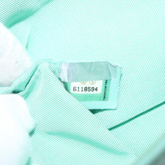 CHANEL Choco Bar Clutch Bag Lamb Skin Peppermint CC Auth BA3453