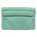 CHANEL Choco Bar Clutch Bag Lamb Skin Peppermint CC Auth BA3453-3