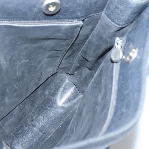 CHANEL COCO Mark Tote Bag Caviar Skin Black Gold CC Auth BA3454