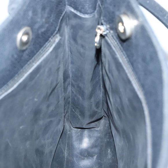 CHANEL COCO Mark Tote Bag Caviar Skin Black Gold CC Auth BA3454