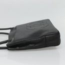 CHANEL COCO Mark Tote Bag Caviar Skin Black Gold CC Auth BA3454-3