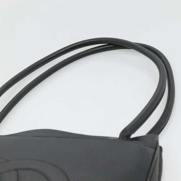 CHANEL COCO Mark Tote Bag Caviar Skin Black Gold CC Auth BA3454