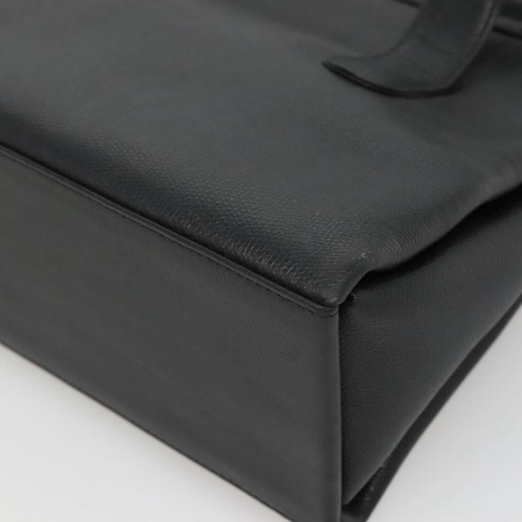 MCM Hand Bag Leather Black Gold Auth BA3459