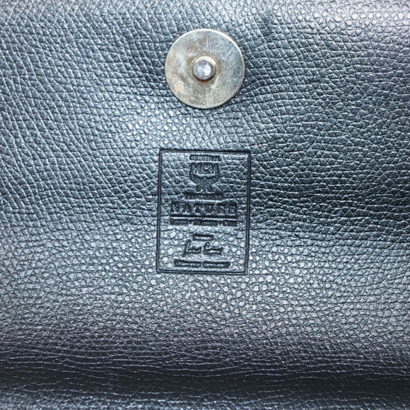 MCM Hand Bag Leather Black Gold Auth BA3459