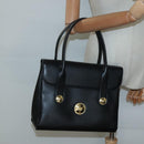 MCM Hand Bag Leather Black Gold Auth BA3459-22