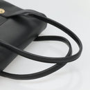 MCM Hand Bag Leather Black Gold Auth BA3459-7