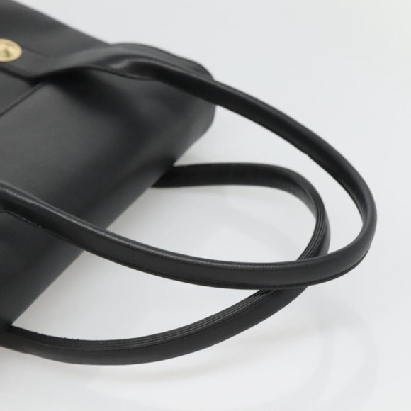 MCM Hand Bag Leather Black Gold Auth BA3459