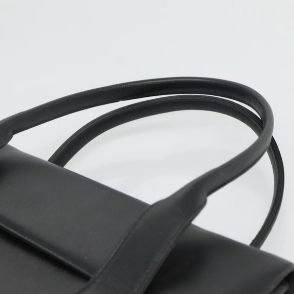 MCM Hand Bag Leather Black Gold Auth BA3459