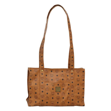 MCM Logogram Vicetos Tote Bag PVC Leather Brown Gold Auth BA3460