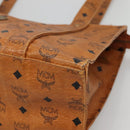 MCM Logogram Vicetos Tote Bag PVC Leather Brown Gold Auth BA3460-10