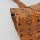 MCM Logogram Vicetos Tote Bag PVC Leather Brown Gold Auth BA3460-11