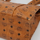 MCM Logogram Vicetos Tote Bag PVC Leather Brown Gold Auth BA3460-12